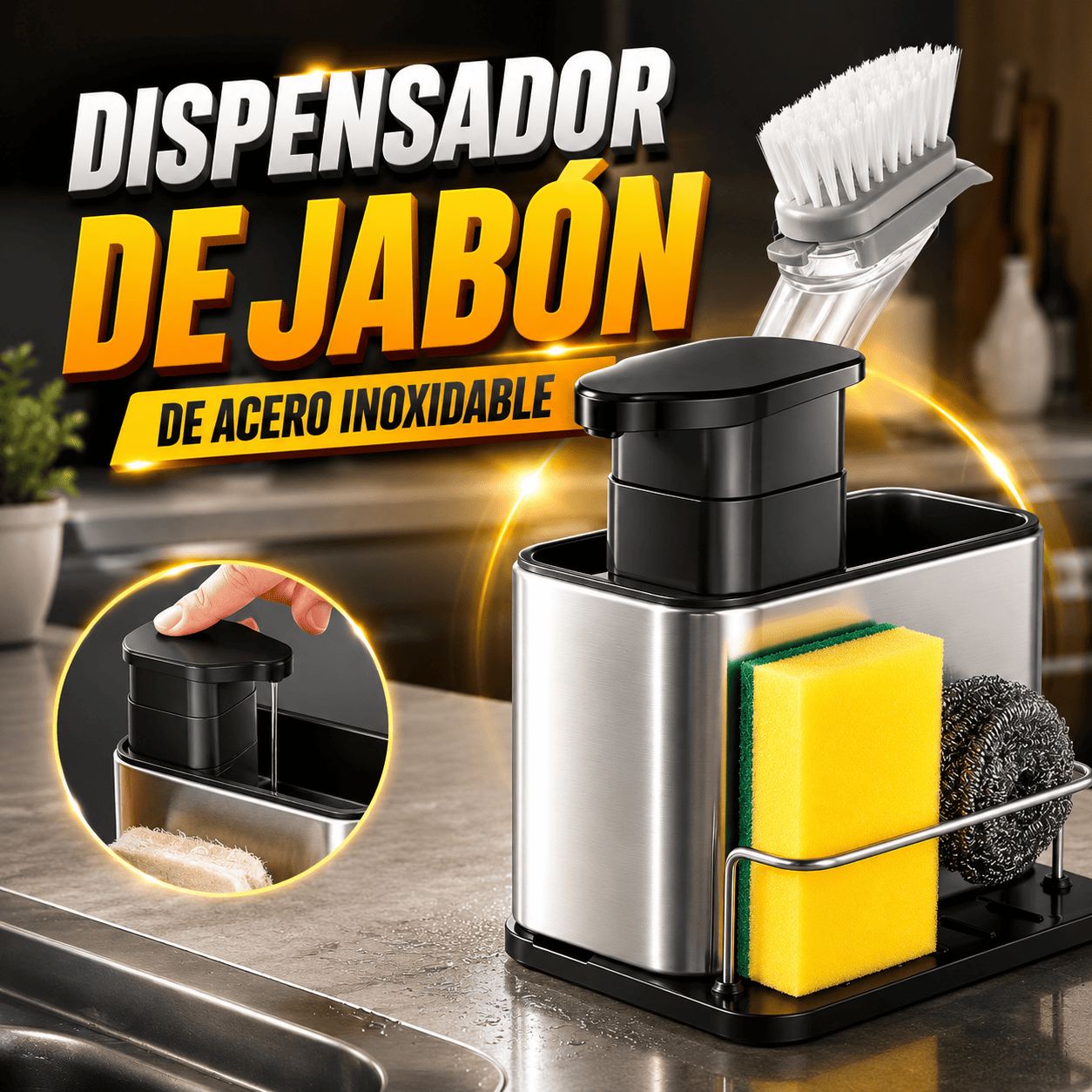 Dispensador de Jabón de Acero Inoxidable