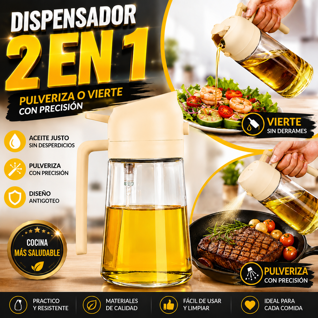 Dispensador de Aceite 2 en 1