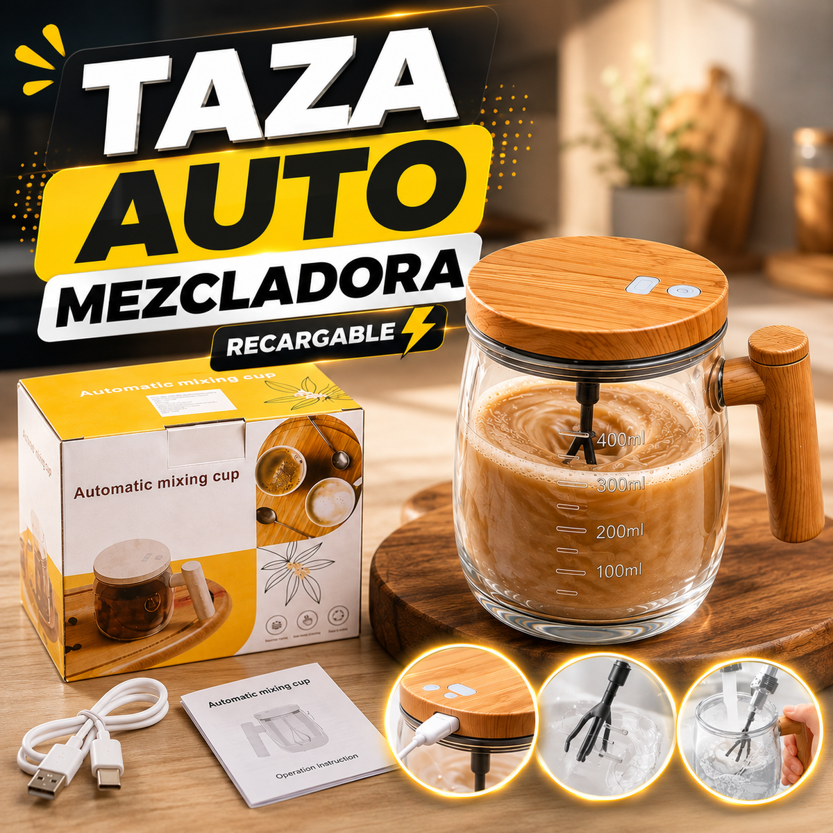 Taza Auto- Mezcladora